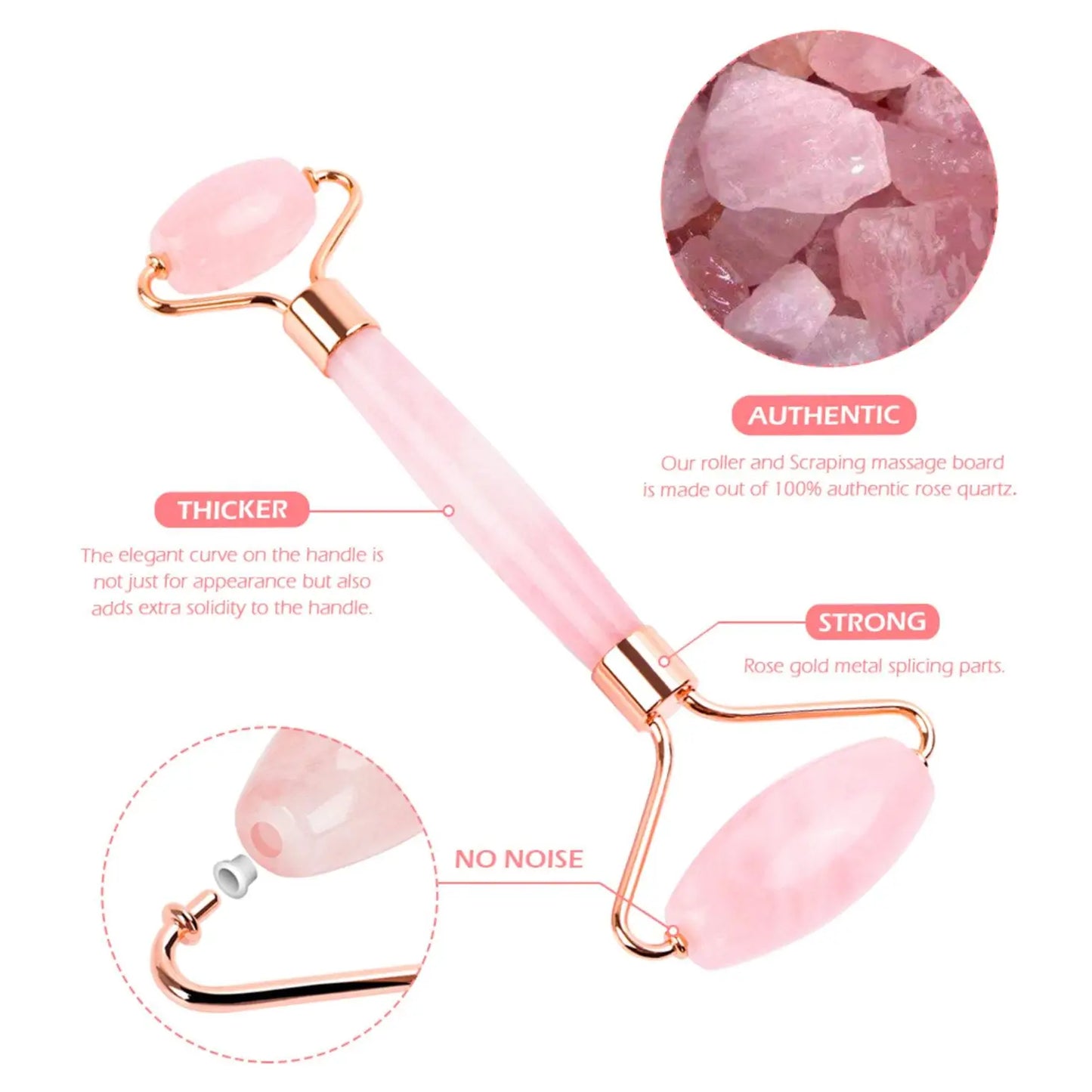 Jade Roller & Gua Sha Set med presentförpackning (rosa)