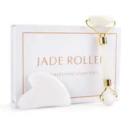 Jade Roller & Gua Sha Set med presentförpackning (vit)